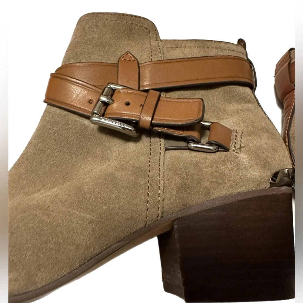 COACH Pauline Slate Gray Suede Leather Booties (Size 7) - Picture 10 of 12